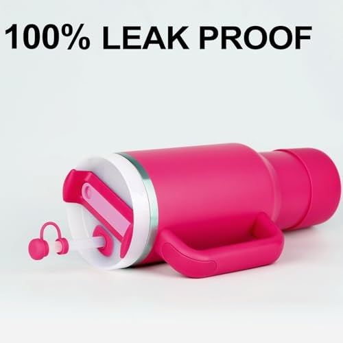 HYZ 8 Piece Accessories for Stanley Cup, Silicone Spill Proof Stopper Set and Protective Boot Including Straw Cover Cap for Stanley H2.0 20oz 30oz 40oz Tumbler, Cosmo Pink - Image 3