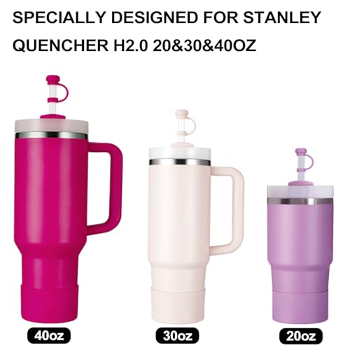 HYZ 8 Piece Accessories for Stanley Cup, Silicone Spill Proof Stopper Set and Protective Boot Including Straw Cover Cap for Stanley H2.0 20oz 30oz 40oz Tumbler, Cosmo Pink - Image 4