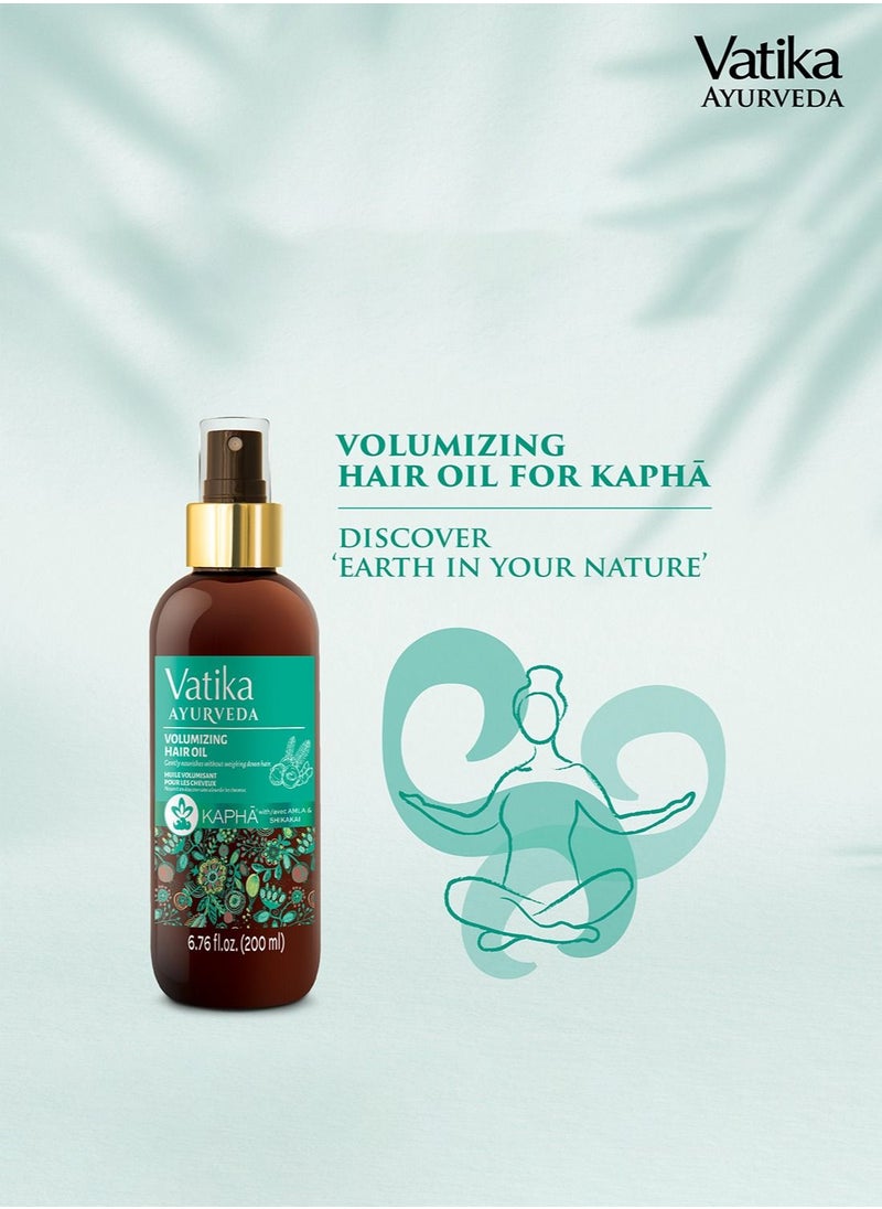 Vatika Ayurveda - Vatika Ayurveda Volumizing Hair Oil (For Kaphā) | Enriched with Amla and Shikakai | Adds Vibrancy and Bounce to Hair - 200 ml - Image 1
