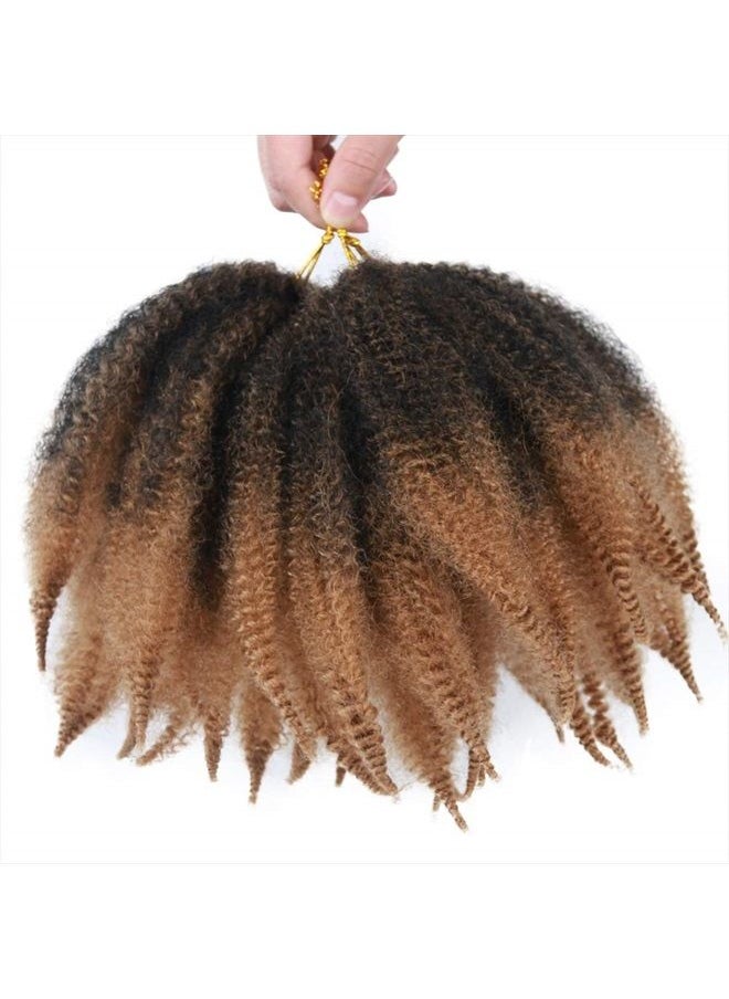 Violet - 8 Inches Marley Hair Short Afro Kinky Twist Crochet Hair 3 Packs Marley Hair Afro Kinky Curly Crochet Hair for Twists Marley Twist Crochet Braids Synthetic Kinky Hair Extensions(3 Packs -T/27) - Image 1