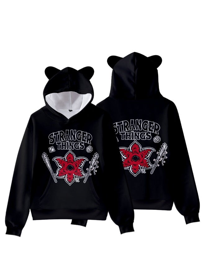 سترانجر ثينكينج **هودي Stranger Things - سترة بطبعة شخصيات مع جيب، نسيج قطيفة ناعم، مقاسات متعددة للمعجبين** - Image 1