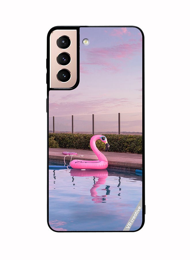 VR CREATIVE Protective Case Cover For Samsung Galaxy S21 5G Flamingo Tube Design Multicolour - Image 1
