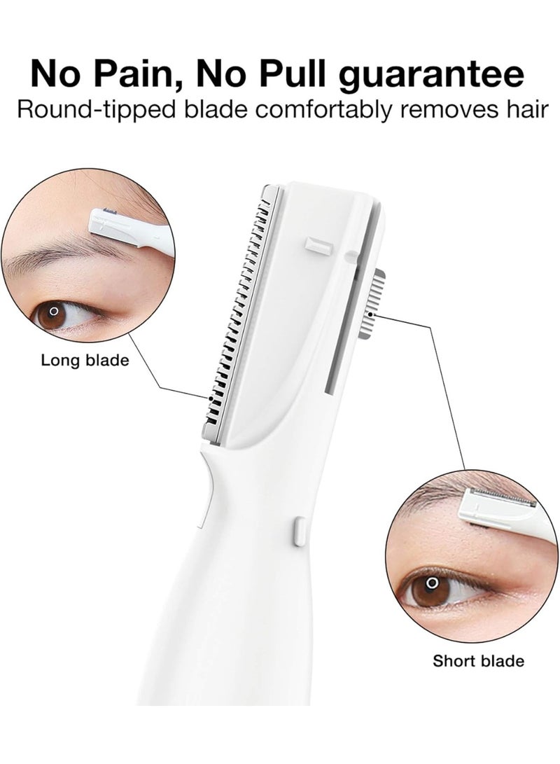 بري تيك ماكينة حلاقة وتشذيب الحواجب والوجه الكهربائية للنساء – جهاز محمول صغير لإزالة شعر الحواجب والوجه والجسم بدقة وأمان دون جروح - Image 3
