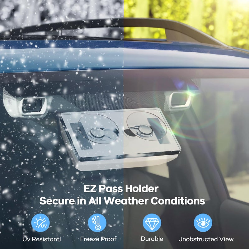 ESVNE Magnetic Ez Pass Holder For Windshield - Ezpass Holder With Strong Suction Cup Mount & Ultra Secure Neodymium Magnets - Universal Fit For Ez Pass Mini  Ipass  Sunpass & Most Us Toll Tags - Image 4