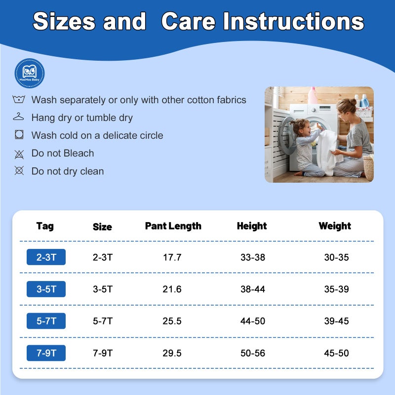 MooMoo Baby Leakproof Diaper Pants for Potty Training 2 Packs Bedtime Potty Training Pants for Boys and Girls - Image 2