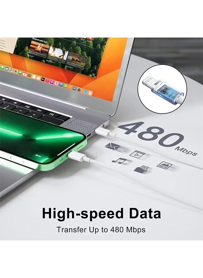 شاحن حائط USB-C بقوة 20 واط PD 3.0 من آيفون مع كابل شحن سريع بطول 1 متر، شاحن سريع وكابل شحن USB-C، شاحن سريع متوافق مع هواتف آيفون 14 و13 و12 و11 برو ماكس وميني وX وXR وXs و8.