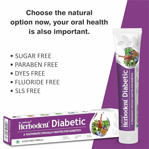 Herbodent Diabetic Toothpaste 353 oz Toothpaste Specially Crafted for Diabetics SLS Sugar Free Formula 7 Organic Herbs Jamun Fenugreek Bitter Gourd Madhunashini Black Seed Pack of 1 - Image 3