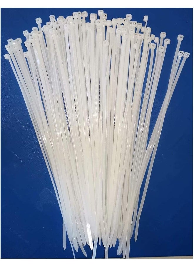 SHOWAY 250Mm Cable Ties White (100 Pack), Wire Ties With 18Kg Tensile Strength, Self-Locking Heavy Duty Nylon Plastic Zip Ties Wraps For Office, Household And Outdoor  - Image 5