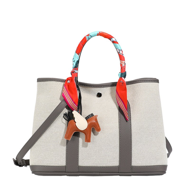 2025 Women'S Canvas Garden Bag, Color-Blocking Shopping Bag, Shoulder Tote Bag, Large Capacity Tote Bag - Image 1