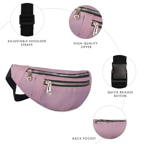 KUKLAR Waist Bag for Men and Women - Travel Fanny Pack, Mobile and Money Bag (Pink) - Image 5
