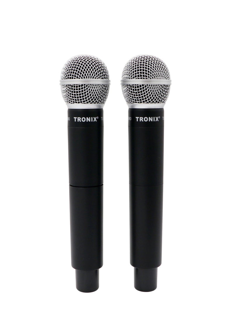 TRONIX TU5080 Dual Wireless Handheld Microphone System 2 Pieces Set