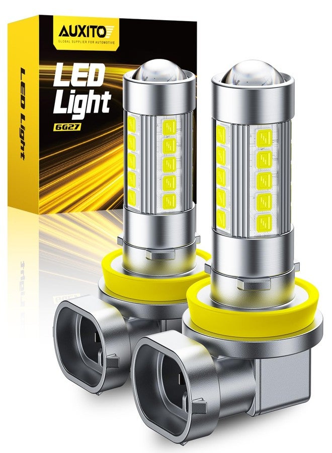 أوكسيتو مصابيح ضباب LED مطورة من AUXITO H11/H8، لون أبيض بارد 6500 كلفن، حجم صغير 1:1 لمصابيح ضباب LED H11/H8/H16، إضاءة كاملة 360 درجة (عبوة من قطعتين) - Image 1