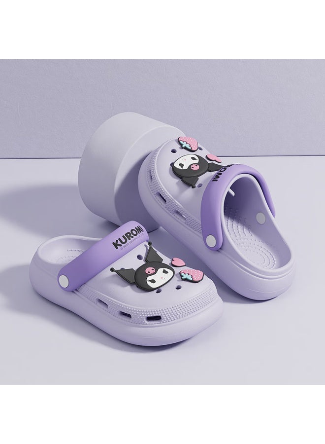 Daddy Pig Piggy Dad Children's Slippers For Girls 6-12 Years Old Summer Home Indoor Girls Baby Bath Anti-slip Sanrio Hole Shoes Purple Size 20 - Image 1