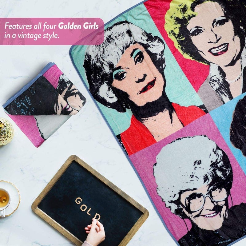 JUST FUNKY Golden Girls Themed Warhol Fleece Blanket Comforter | 45"x60" Stadium Blanket - Image 2