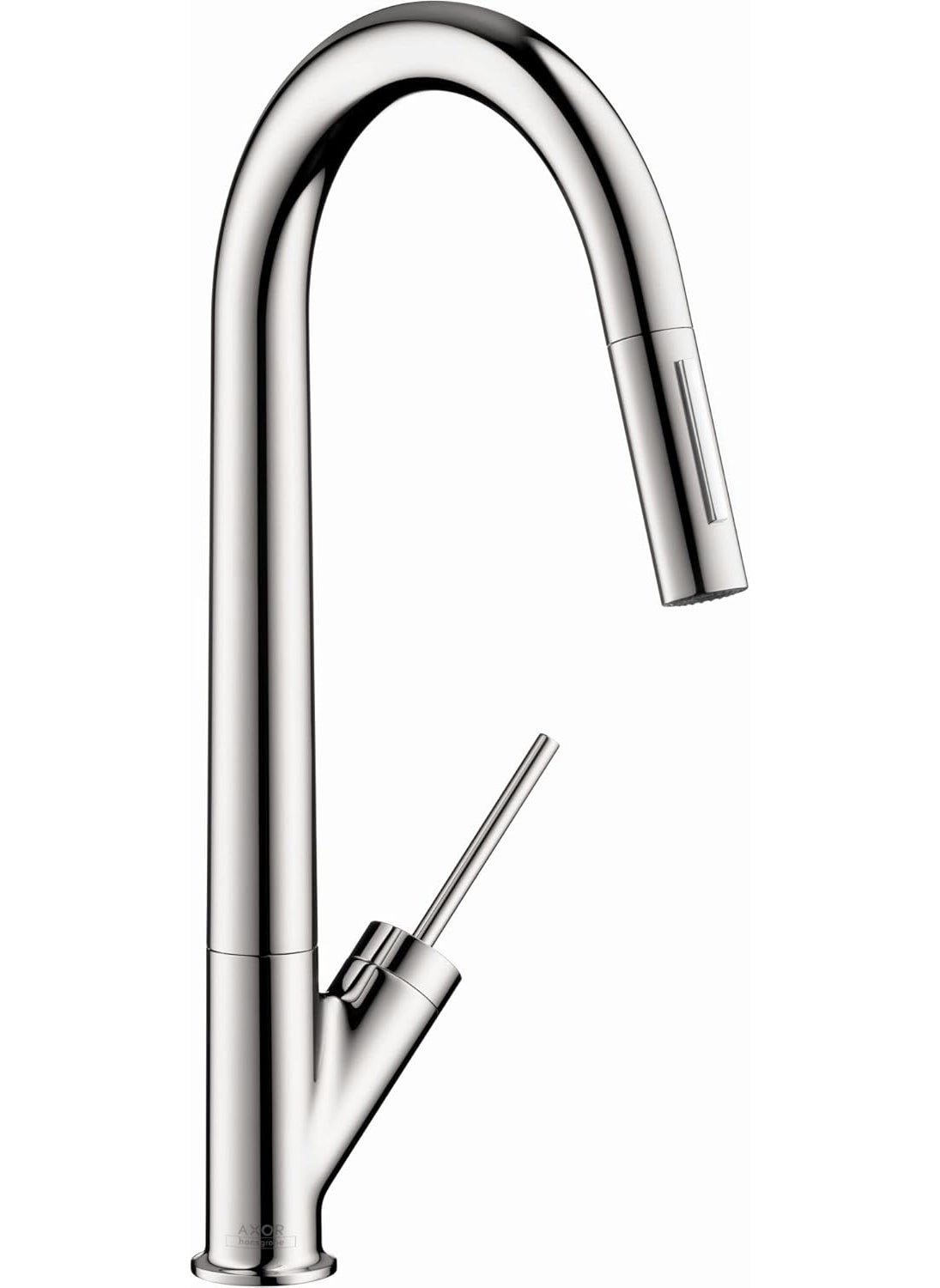 AXOR hansgrohe Starck Chrome High Arc Kitchen Faucet Kitchen Faucets with Pull Down Sprayer Faucet for Kitchen Sink Magnetic Docking Spray Head Chrome 10821001  - Image 1