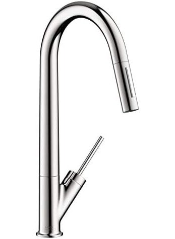 AXOR hansgrohe Starck Chrome High Arc Kitchen Faucet Kitchen Faucets with Pull Down Sprayer Faucet for Kitchen Sink Magnetic Docking Spray Head Chrome 10821001  - Image 5