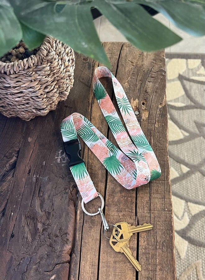 Limeloot Themed Lanyards for Keys, ID Badges, and Accessories - Includes Quick Release Buckle and Flat Ring, Boho Palms - Image 4
