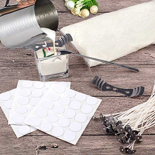 DINGPAI Candle Making Kit Supplies,DIY Craft Tools Including Candle Make Pouring Pot, Sticker, 3-Hole Wicks Holder, Natural Soy Wax and Spoon - Image 5