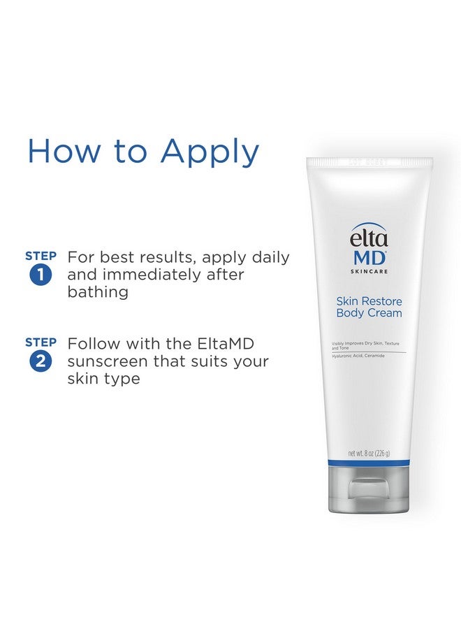EltaMD Skin Restore Body Cream, Fragrance-Free Body Lotion for Women, Made with Hyaluronic Acid and Niacinamide, 8 oz Tube - Image 3