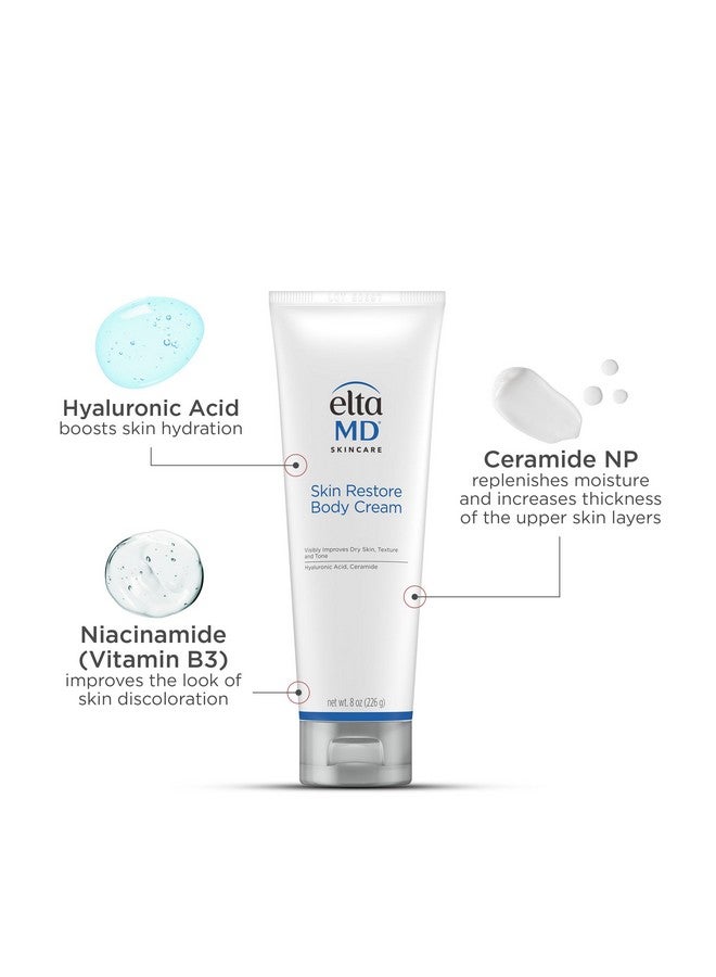 EltaMD Skin Restore Body Cream, Fragrance-Free Body Lotion for Women, Made with Hyaluronic Acid and Niacinamide, 8 oz Tube - Image 4