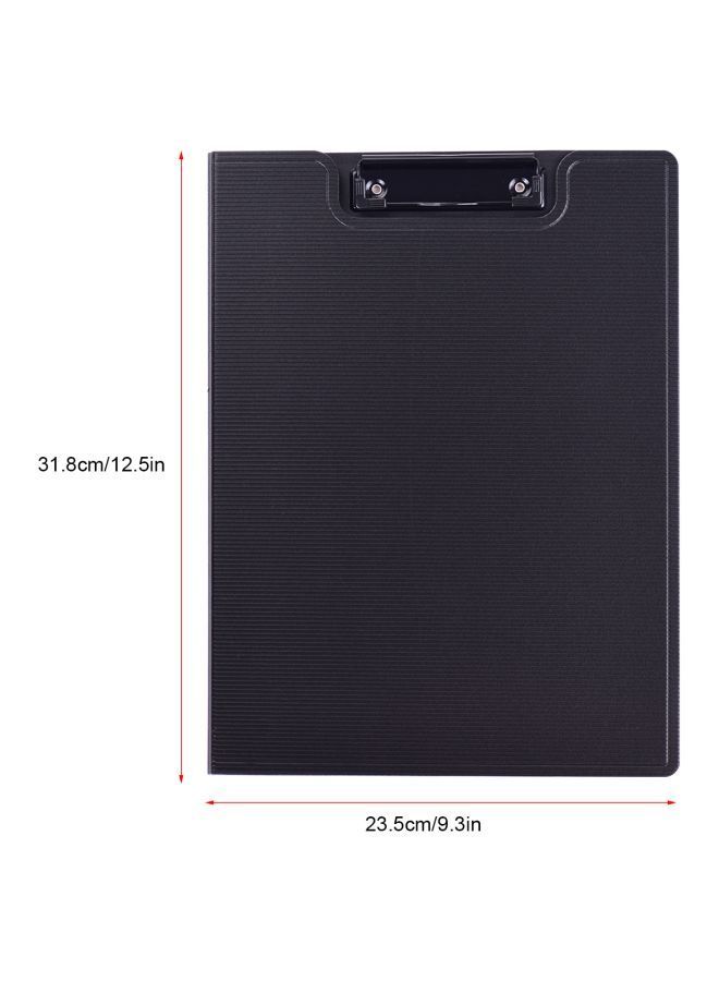 NIBEMINENT 2-In-1 A4 Plastic Clipboard With Document Organizer Black - Image 3