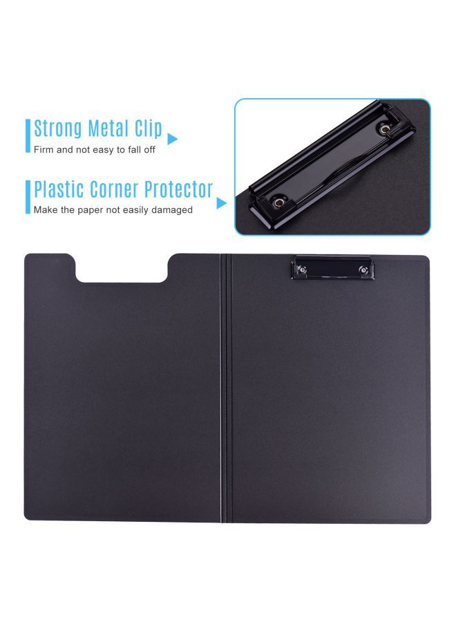 NIBEMINENT 2-In-1 A4 Plastic Clipboard With Document Organizer Black - Image 4