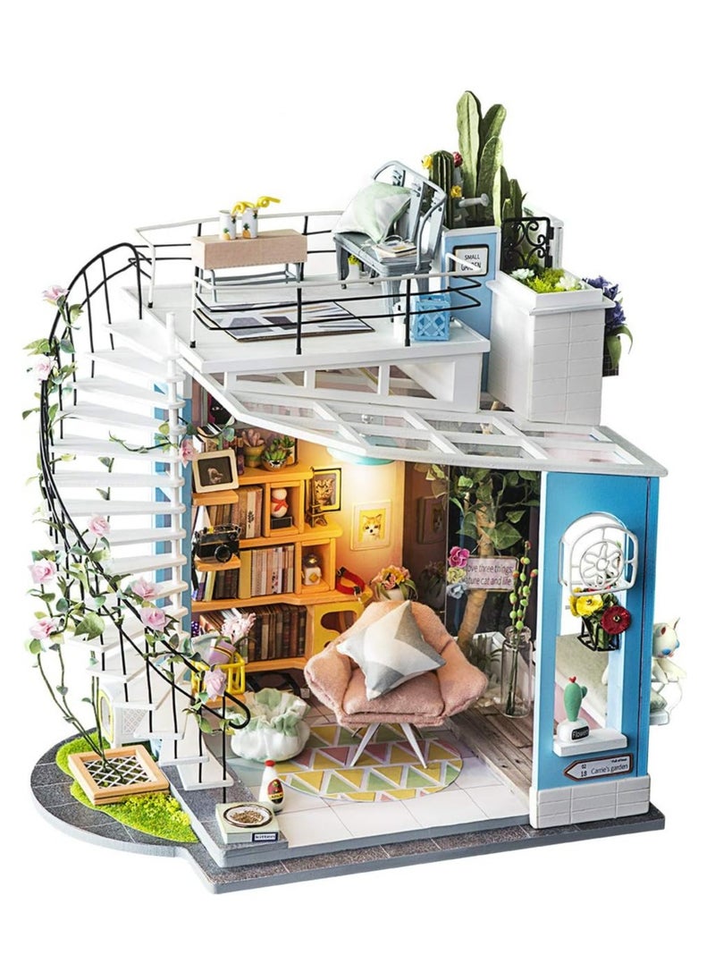 Robotime - Rolife Dora’s Loft DG12, Assembly Brain Teaser 3D Wooden Puzzle DIY Build Model Crafts Kits, Unique Gifts and Home Decor for Teens or Adults - Image 1