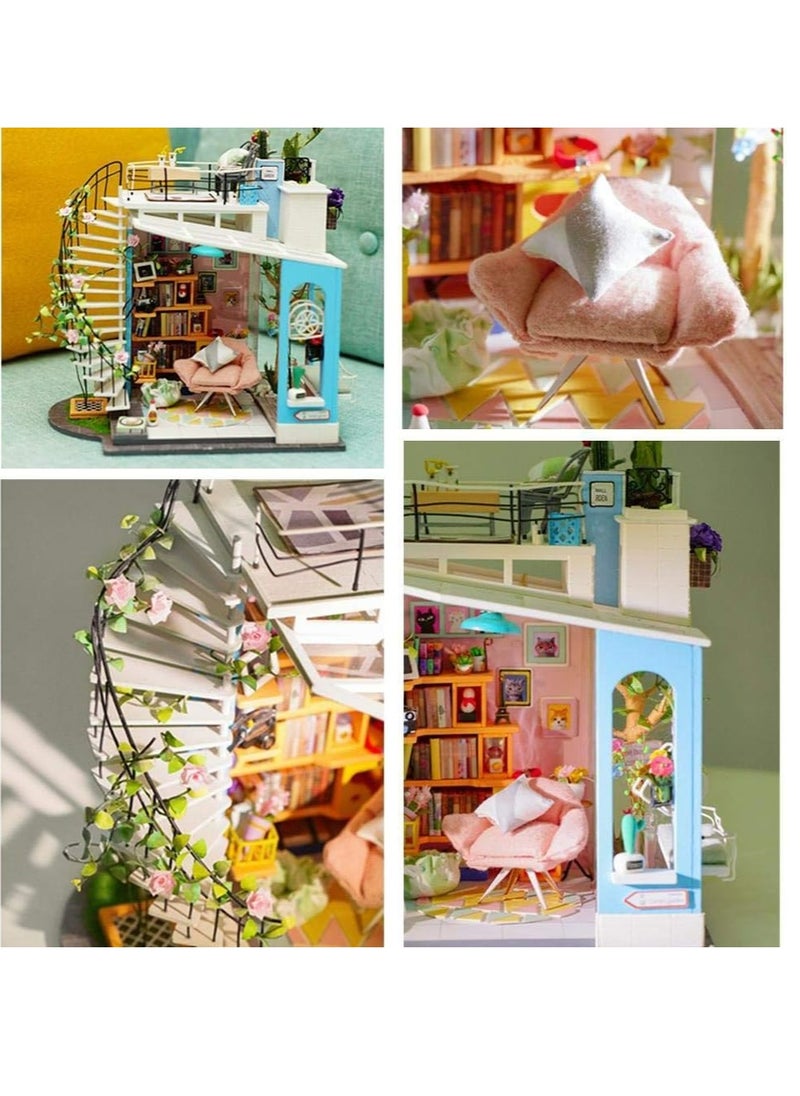 Robotime - Rolife Dora’s Loft DG12, Assembly Brain Teaser 3D Wooden Puzzle DIY Build Model Crafts Kits, Unique Gifts and Home Decor for Teens or Adults - Image 1