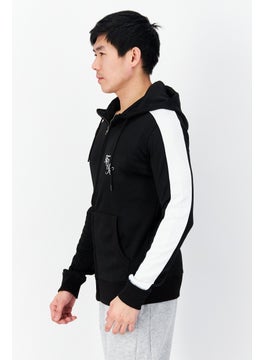French Connection Men Hood With Drawstring Printed Long Sleeve Sweatshirts, Black  - Image 4