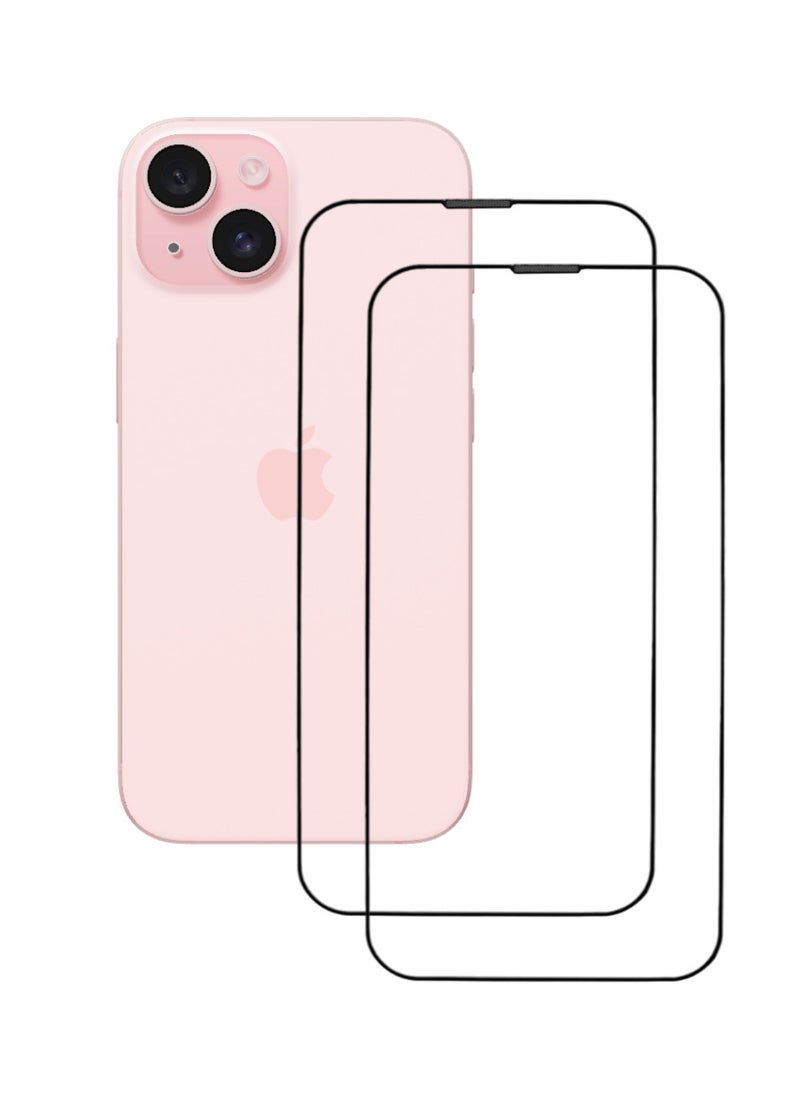 ACLIX 2 Pieces Antistatic ESD Dustproof Premium Quality High Definition Tempered Glass Screen Protector Designed For  iPhone 15 Plus - Image 1