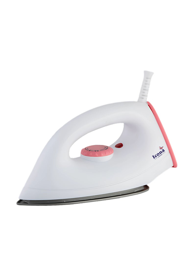 Icona Electric Dry Iron – Lightweight Clothes Iron with Adjustable Temperature Control, Non-Stick Soleplate for Smooth Ironing (White) - Image 1
