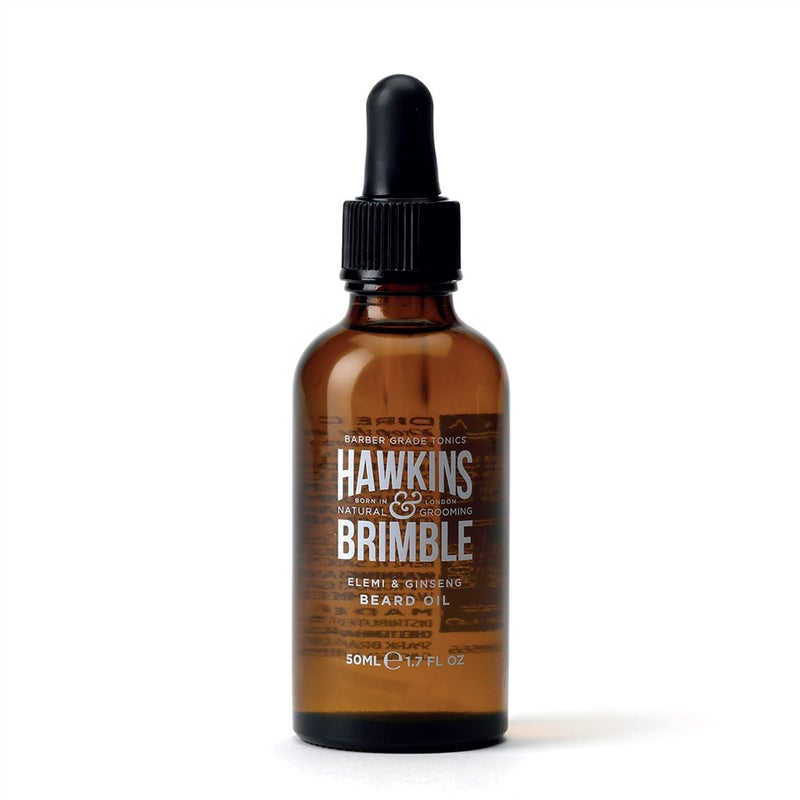 Hawkins & Brimble Beard Oil For Men Growth - Sandalwood Scent with Argan & Castor Oils, Shea Butter | Softens & Moisturizes, Promotes Healthy Beard Growth, 50ml - Image 1