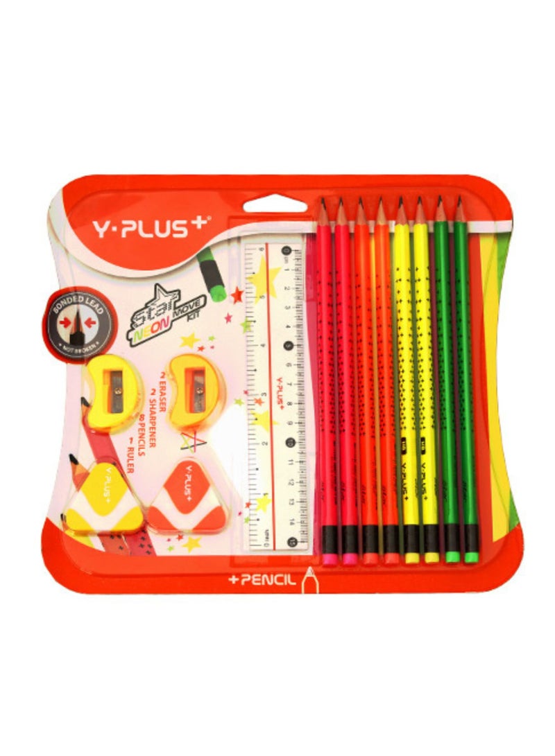 YPlus Pencil Neon Star Set (Pack of 13 Pieces) - Image 2