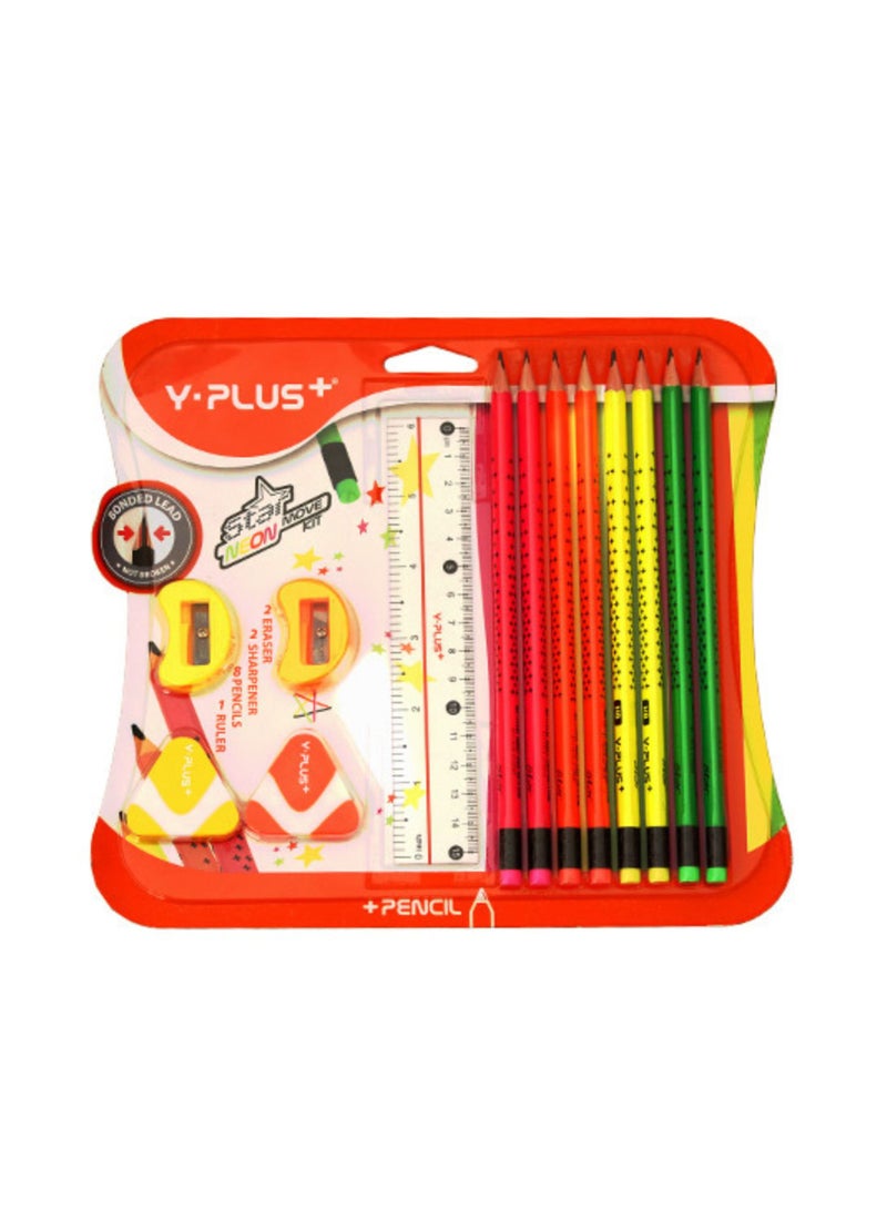 YPlus Pencil Neon Star Set (Pack of 13 Pieces) - Image 3