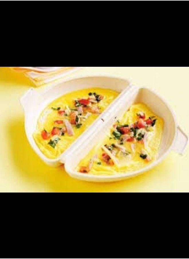 ABBASALI - Egg Poacher and Omelet Pan for Microwave 2 Cavity for Perfect Poached Eggs Microwave Cookware Easy Eggs Set for Quick - Image 1