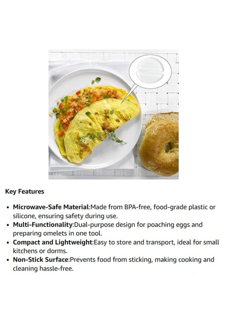 ABBASALI - Egg Poacher and Omelet Pan for Microwave 2 Cavity for Perfect Poached Eggs Microwave Cookware Easy Eggs Set for Quick - Image 1