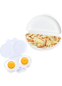 Egg Poacher and Omelet Pan for Microwave 2 Cavity for Perfect Poached Eggs Microwave Cookware Easy Eggs Set for Quick