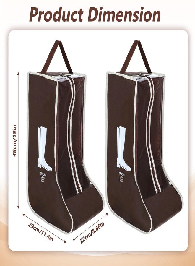 Yolev 2pcs Boot Bags for Cowboy Boots Portable Boot Storage for Travel Dust Proof Boot Storage Organizer Tall Boots Shoe Cover Protector Bag （11.4" X 8.6" X 19"） - Image 2