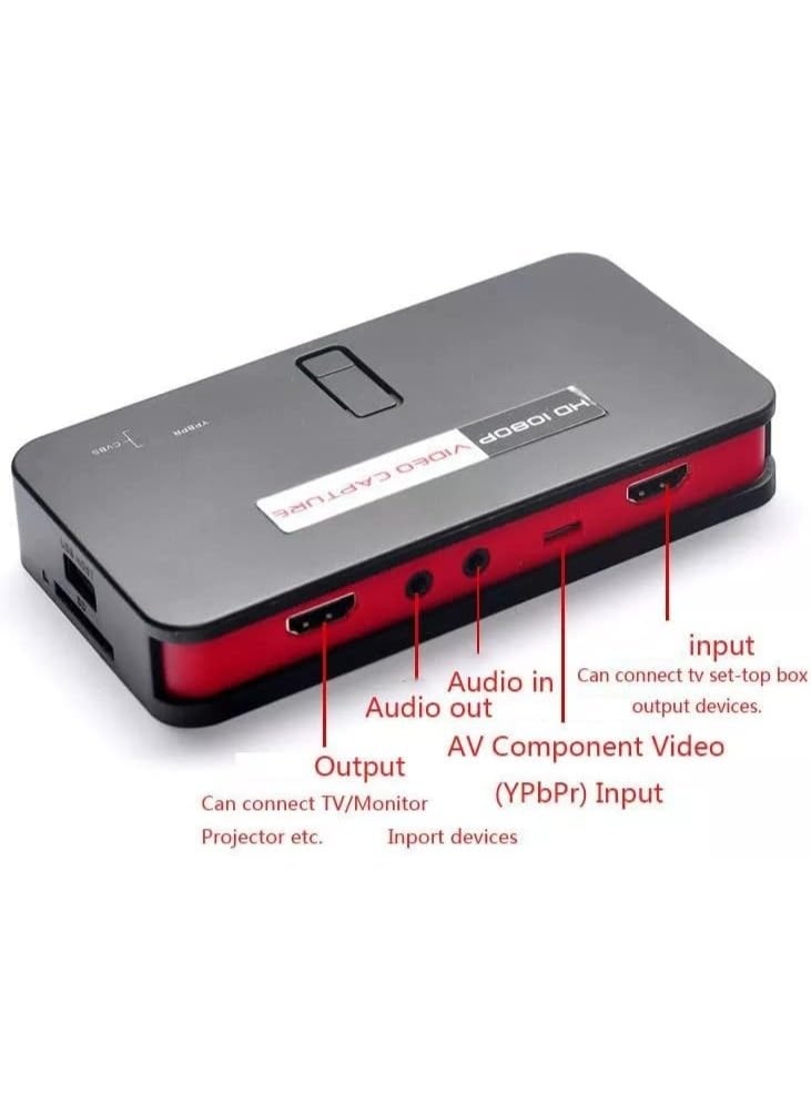 HD 1080P Video Capture Card, Game Recorder Box with USB Direct Recording, HD/AV/Ypbp Support - Image 3