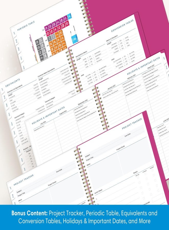 Blue Sky 2026-2027 Weekly and Monthly Academic Year Student Planner Calendar, July 2026 - June 2027, 8.5" x 11", Flexible Cover, Wirebound, Laminated Tabs, Storage Pocket, Star Confetti Bright - Image 5