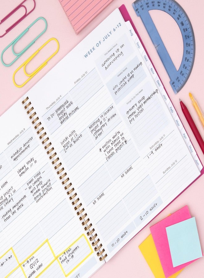Blue Sky 2026-2027 Weekly and Monthly Academic Year Student Planner Calendar, July 2026 - June 2027, 8.5" x 11", Flexible Cover, Wirebound, Laminated Tabs, Storage Pocket, Star Confetti Bright - Image 2