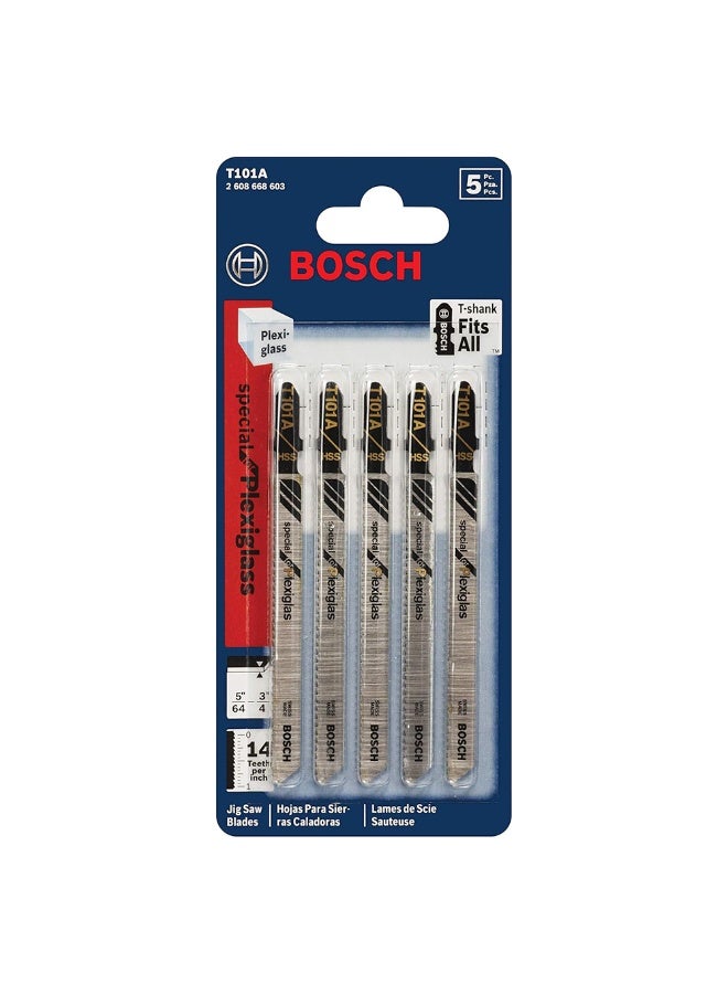 BOSCH T101A 4" 14 TPI Special For Plexiglas T-Shank Jig Saw Blades - 5 Pcs/Set  - Image 2