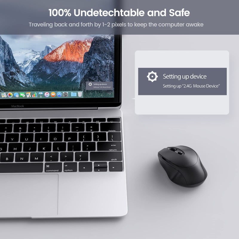 Phiginoo محرك الفأرة المتحرك غير القابل للاكتشاف USB لجهاز الكمبيوتر المحمول، يحافظ على تشغيل الكمبيوتر، يحاكي الحركة لمنع الكمبيوتر المحمول من الدخول في وضع السكون، لا يحتاج إلى برنامج، توصيل وتشغيل - Image 2