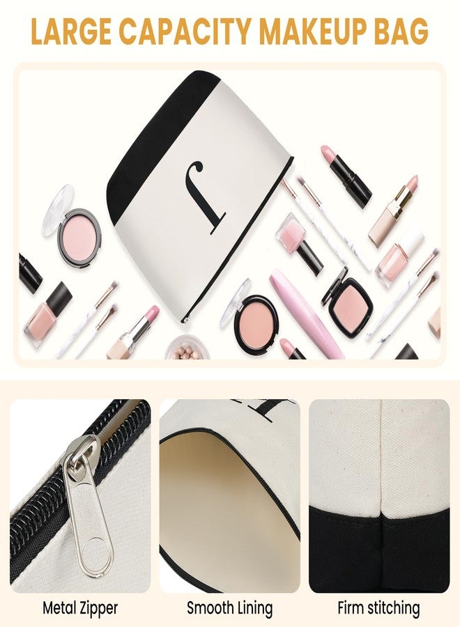 باجيل حقيبة تسوق تحمل الأحرف الأولى من اسم BAGAIL، هدايا عيد ميلاد شخصية للنساء، المعلمات، الصديقات، الأمهات، حفلات الزفاف، حقيبة شاطئ منقوشة (لون عاجي - قطعتان، J) - Image 3