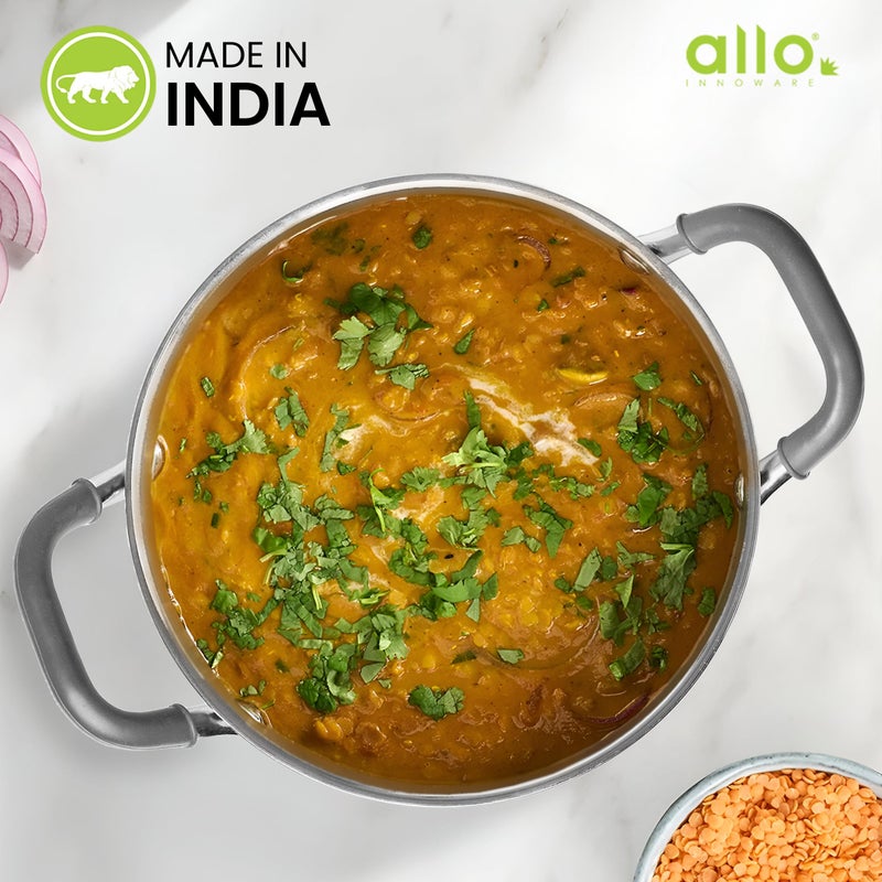 Allo Allo CookSafe TriPly Stainless Steel Casserole Saucepot Stockpot with Stainless Steel Lid Induction Friendly, Naturally Non Stick, 22cm, 4.6 Litre  - Image 5