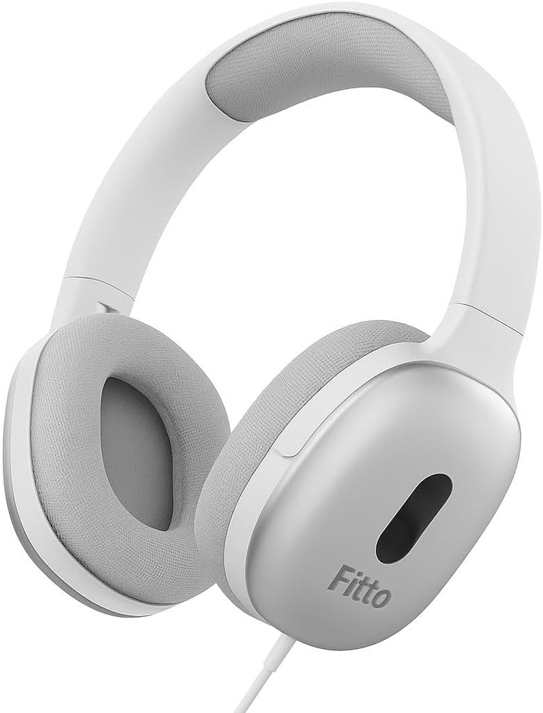 Fitto Over Ear Headphones - White, Comfortable Design, Noise Isolation, Wired Connectivity - Image 1