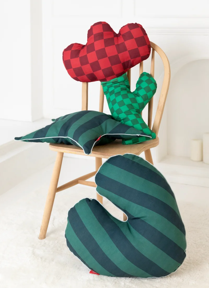 FILLE A FILLE Striped Heart Pillow