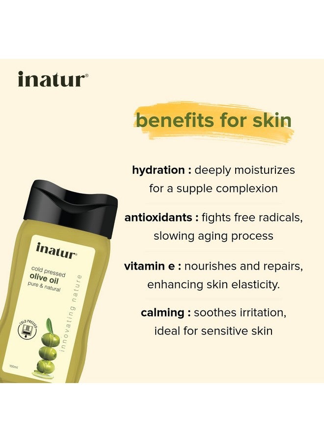 إناتور زيت زيتون إيناتور ١٠٠ مل - زيت زيتون عضوي، معصور على البارد، نقي ١٠٠٪ للعناية بالبشرة والوجه والشعر | زيت زيتون للشعر والبشرة، آمن للأطفال، زيت للجسم، مناسب لجميع أنواع البشرة - Image 3