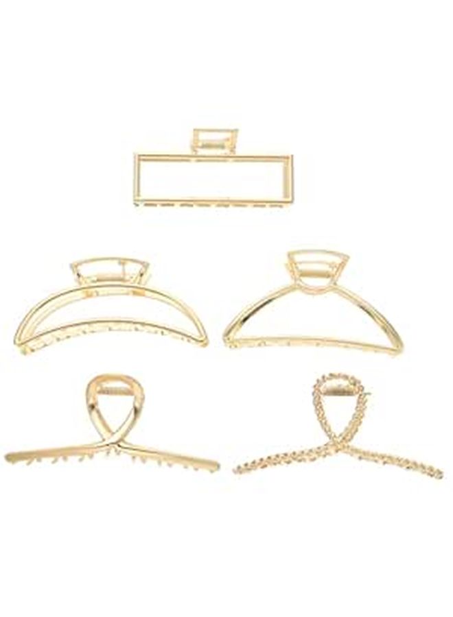 5pcs Metal Alloy Hair Claw Clips For Women Styling Accessories - Image 1