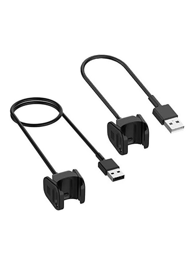 NIBEMINENT 2-Piece Charging Cable Set For Fitbit Charge 3&4 Watch Black - Image 1